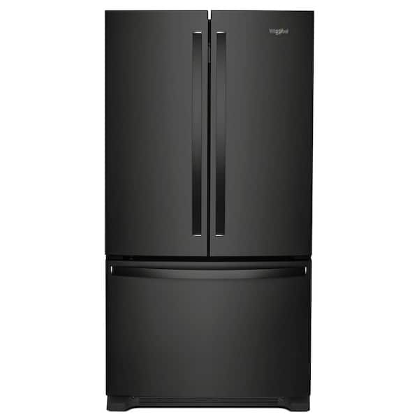 Whirlpool 20 cu. ft. French Door Refrigerator in Black with Internal Water Dispenser, Counter Depth