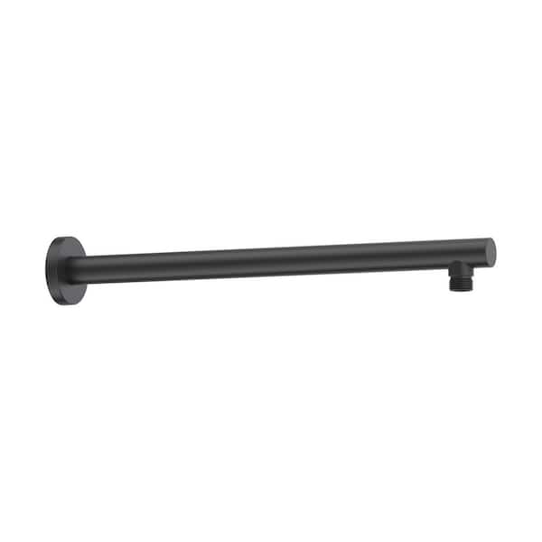 16 in. Wall Mounted Stainless Steel Shower Arm in Matte Black (1-Pack)
