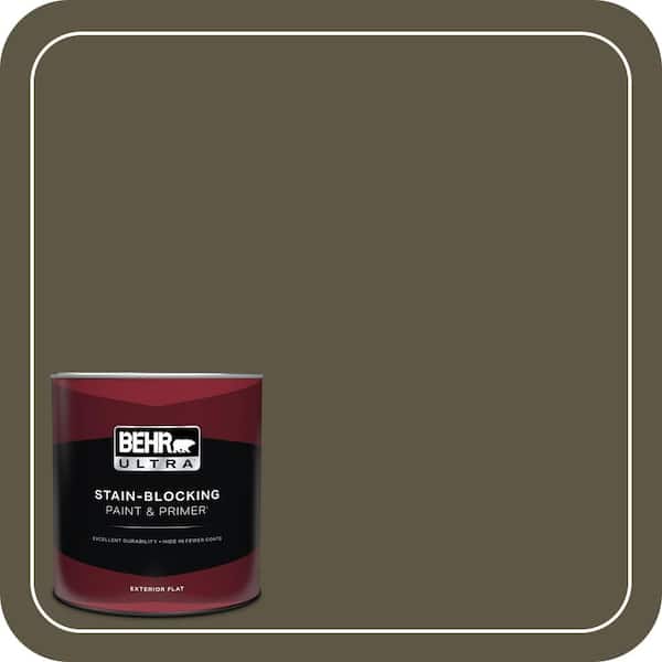 BEHR ULTRA 1 qt. #760D-7 Moosewood Flat Exterior Paint & Primer