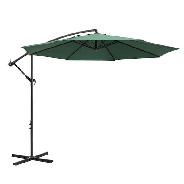 Nuu Garden ft. Cantilever Outdoor Sunshade with Cross Base in Green UU03-GN - The Home Depot