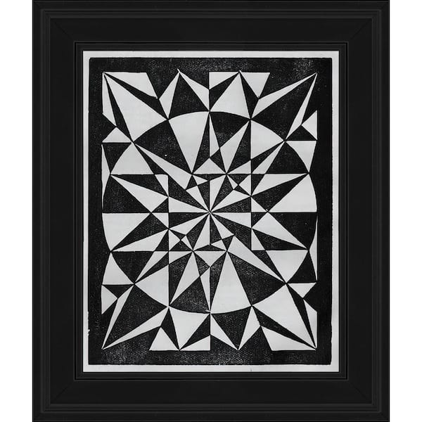 LA PASTICHE Flor de Pascua - Beautiful by M.C. Escher Gallery Black Framed Abstract Oil Painting Art Print 10.5 in. x 12.5 in.