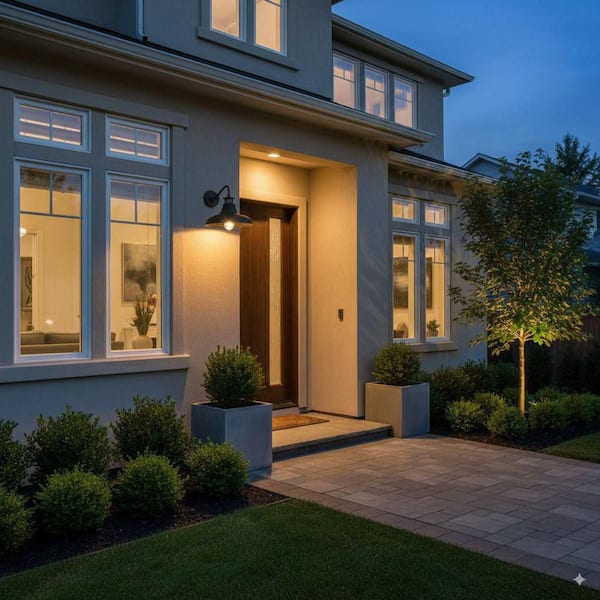 C Cattleya 1-Light Matte Black Motion Sensing Dusk to Dawn