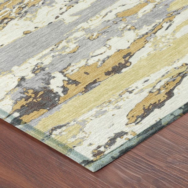 Chantille Machine Washable Indoor/Outdoor Abstract ACN2757 Wheat 10 ft. x 14 ft. Area Rug