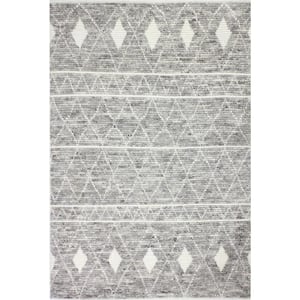 Lourdes Grey 5 ft. x 8 ft. (5 ft. x 7 ft. 6 in.) Moroccan Transitional Area Rug