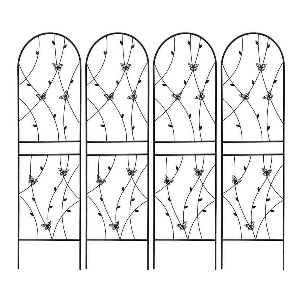 71 in. Outdoor Garden Metal Rustproof Plant Climbing Trellis Black, 4 Pieces price history on PriceWatchPro