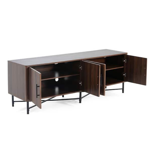 Lycvki 66 in. W x 18 in. D x 23 in. H Brown Linen Cabinet with
