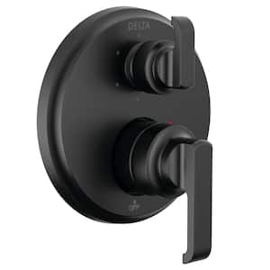 Tetra 2-Handle Wall-Mount Valve Trim Kit 6-Setting Int. Div. in Matte Black (Valve Not Included)