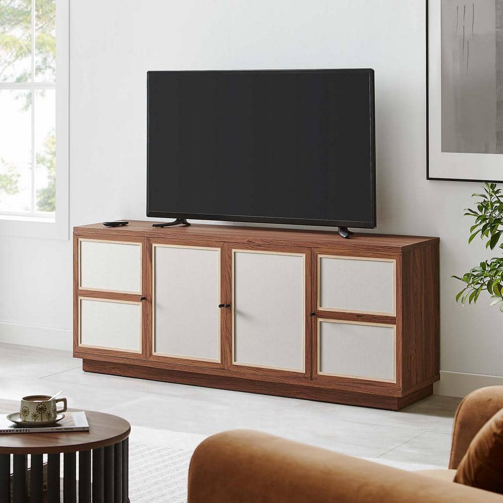 MODWAY Capri 63 in. in Walnut Rectangle Wood Grain TV Console