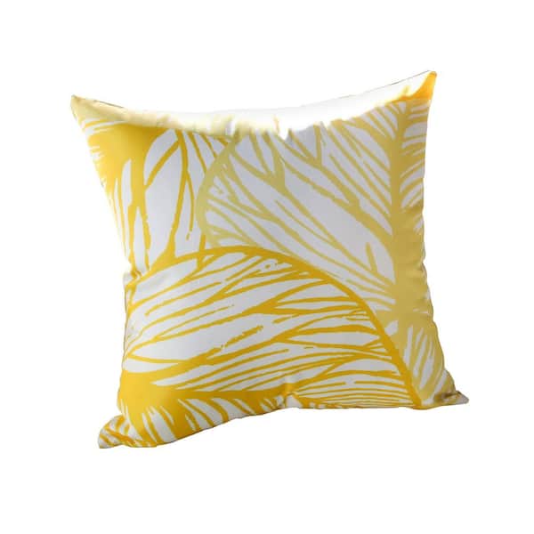 Water-Resistant 20 in. x 20 in. Outdoor and Indoor Throw Pillows in Yellow