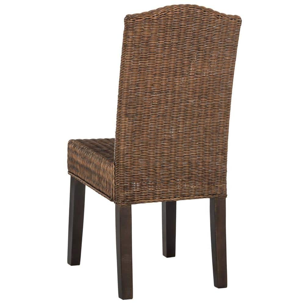 Odette High Back Brown Rattan Dining Chair Set