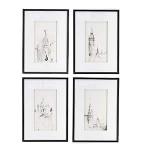Anky Framed Art Print 27.6 in. x 19.7 in. Set of 4 Architecture Wall Art Prints Home Decor Art