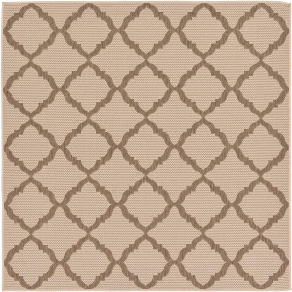 Outdoor Trellis Beige 6' 0 x 6' 0 Square Rug