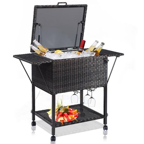 Outdoor serving cart with 2024 cooler