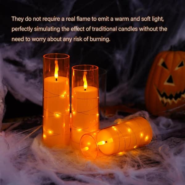 クリスマスセール一点限定　陳情令　肖戦　応援ツール　戦字LEDライト　一点のみ Orange Flameless LED Candles with Timer Set of 9 TG-FC-9POE - The
