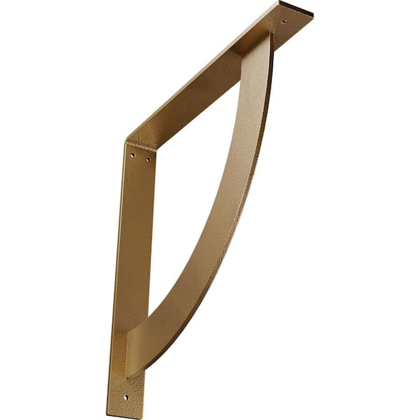 Ekena Millwork 2 in. x 16 in. x 16 in. Steel Hammered Gold Bulwark Bracket