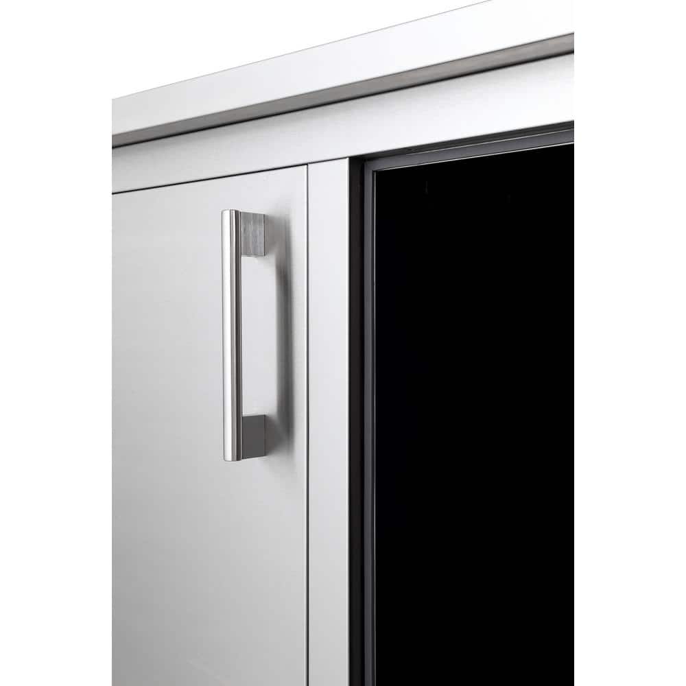 Casa Nico's All-Metal 48'' Stainless Steel (Grade 304) Freestanding Fully Sealed Bar Cabinet with Heavy Duty Locking Casters & Adjustable Bar Top