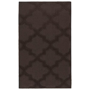 Mocha Quatro 3 ft. x 5 ft. Cut-loop Trellis Area Rug