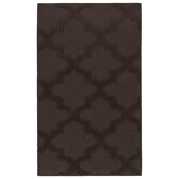 Garland Rug Mocha Quatro 3 ft. x 5 ft. Cut-loop Trellis Area Rug