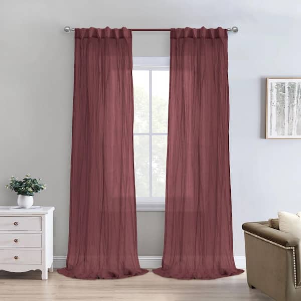 Habitat Paloma Burgundy Polyester Broomstick Crushed 52 in. W x 95