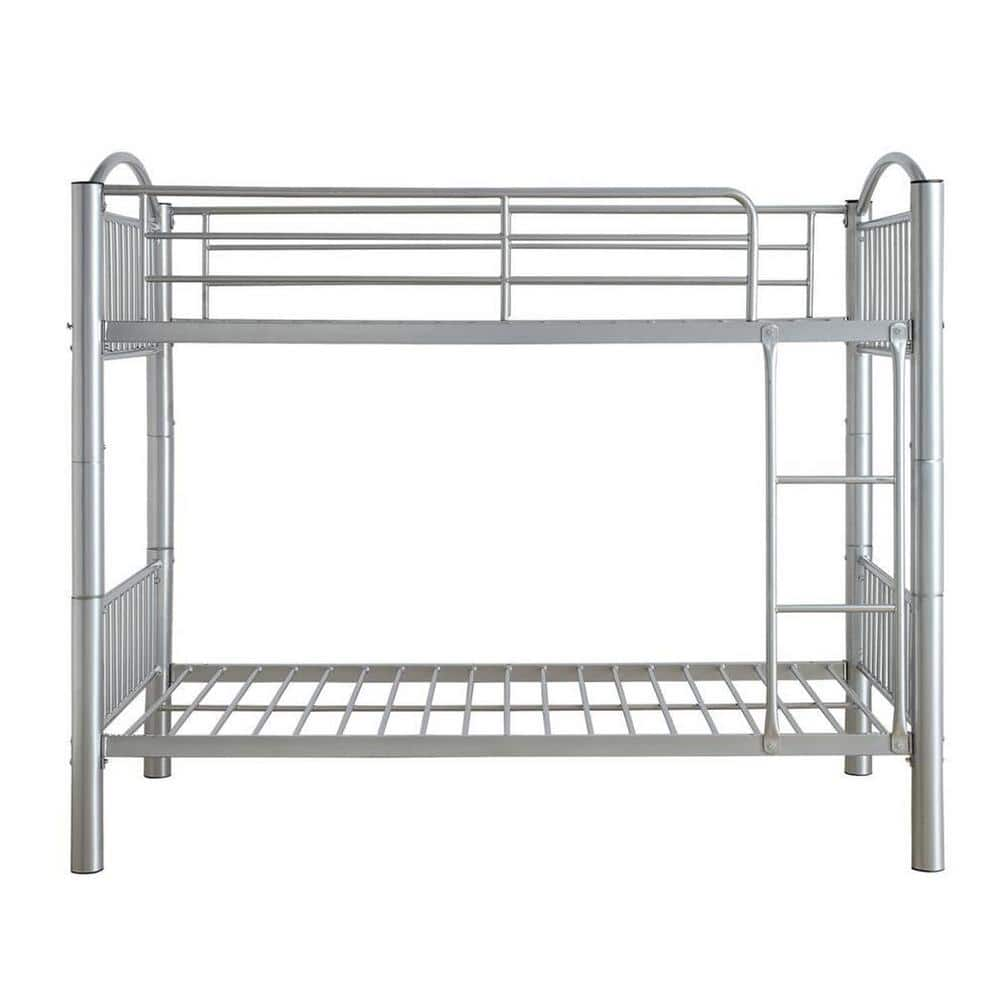 HomeRoots Amelia Silver Metal Full Bed 286166 - The Home Depot