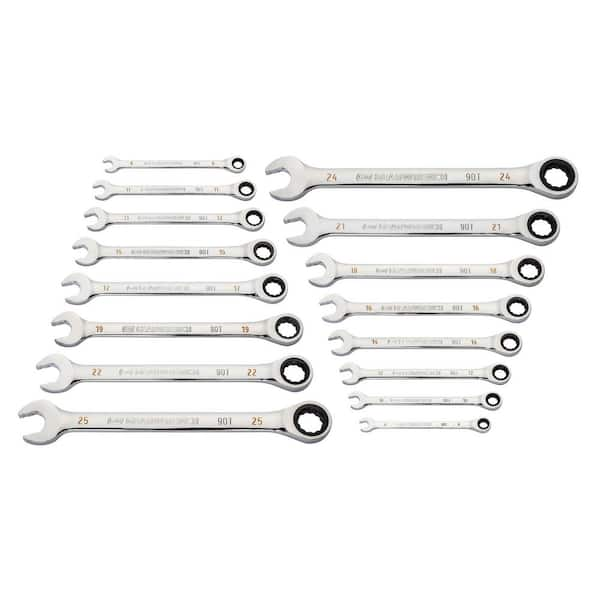 GEARWRENCH Metric 90-Tooth Combination Ratcheting Wrench Tool Set