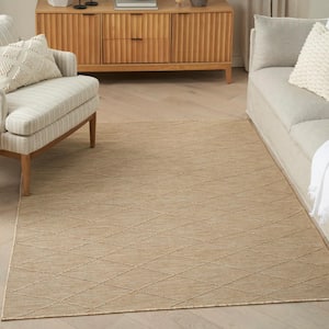 Washable Solutions Natural 6 ft. x 9 ft. Diamond Contemporary Area Rug