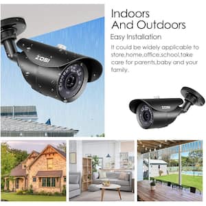 4-In-1 Wired 1080P HD Outdoor Home Bullet Security Camera Compatible with TVI/AHD/CVI Analog DVR