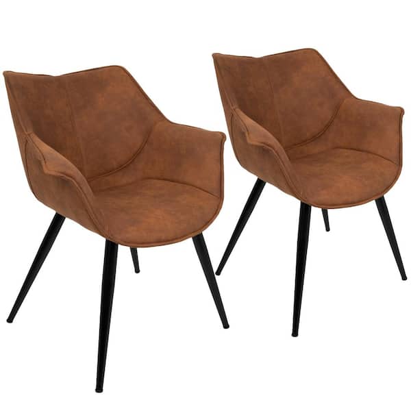 Lumisource Wrangler Rust Accent Chair (Set of 2)
