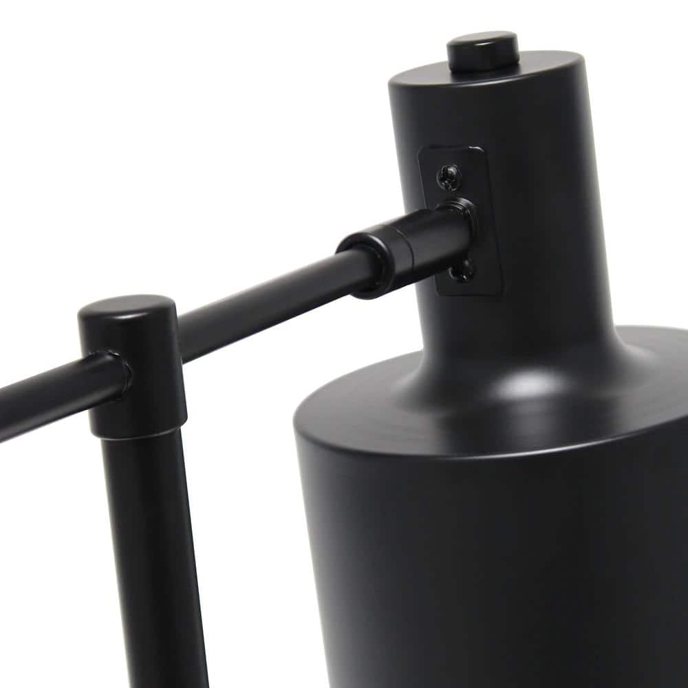 Black Iron Industrial Bedside Table Lamp with Metal Shade