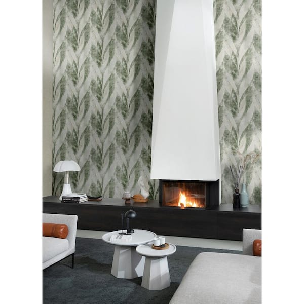 Blake Green Moss Leaf Wallpaper Sample