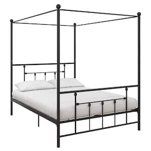 Novogratz Camilla Black Metal Canopy Full Size Bed 4460029n The Home Depot