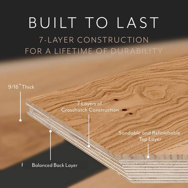 ASPEN FLOORING Meadow Hickory 9/16 in T x 8.66 in. W Tongue and Groove Wire Brushed Engineered Hardwood Flooring (31.25 sqft/case)