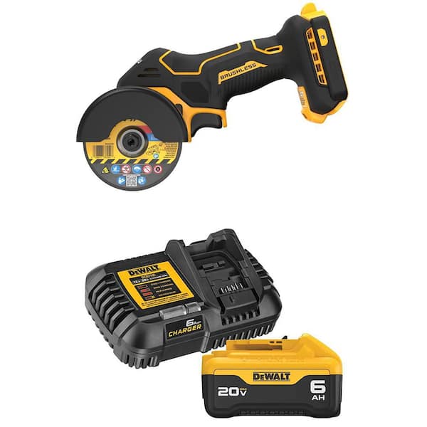 DEWALT 20V XR Lithium-Ion Cordless 3 in. Cut-Off Tool with 6.0 Ah Battery Pack and Charger Kit