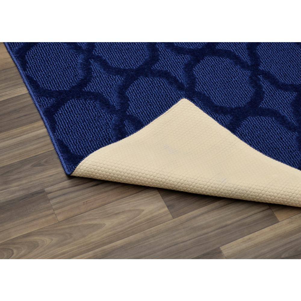 Navy Tufted Rectangular Non-slip Synthetic Area Rug 3' x 5'