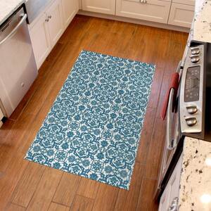 FlorArt Damascus 34 in. x 58 in. Low Profile Rubber Backed Kitchen Mat