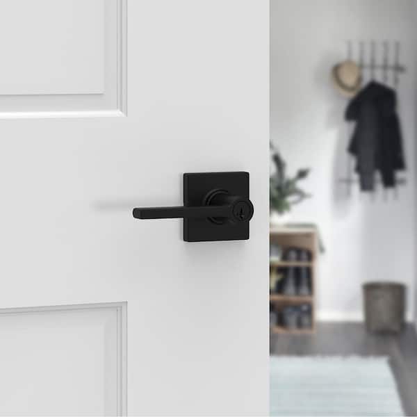 Kwikset Series Casey Matte Black Exterior Keyed Entry Door Handle with  Smartkey in the Door Handles department at
