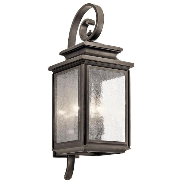 KICHLER Wiscombe Park 4-Light Olde Bronze Outdoor Hardwired Wall Lantern Sconce with No Bulbs Included (1-Pack)