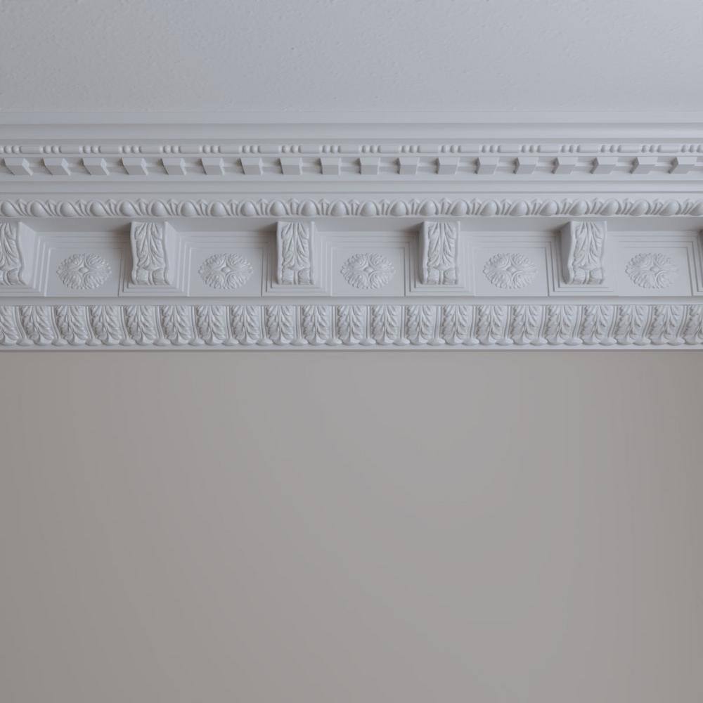 Primed White Polyurethane Granada Crown Moulding Sample