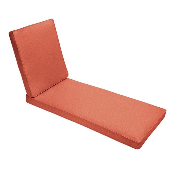 SORRA HOME 79 x 25 x 3 Indoor/Outdoor Chaise Lounge Cushion in Sunbrella Canvas Persimmon