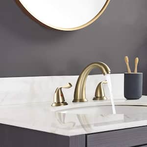8 in. Widespread 2-Handle High-Arc Bathroom Faucet Trim Kit with Pop-Up Drain in Brushed Gold