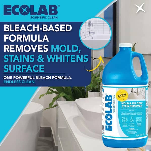 1 Gal. Mold and Mildew Stain Bleach Powered Remover, Scrub Free Formula for Bathroom, Kitchen, Pool, Patio