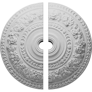 33-7/8 in. x 2 in. x 2-3/8 in. Rose Urethane Ceiling Medallion, 2-Piece (Fits Canopies up to 13-1/2 in.)