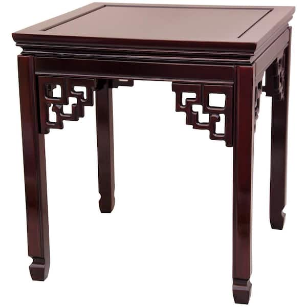 Red Lantern Square Ming Red End Table
