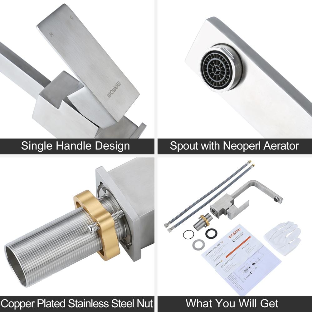 Brushed Nickel Stainless Steel Single Handle Bar Faucet