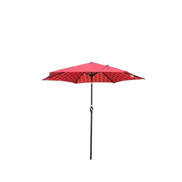 Unbranded 9 ft. Steel Market Patio Umbrella in Red UB-16
