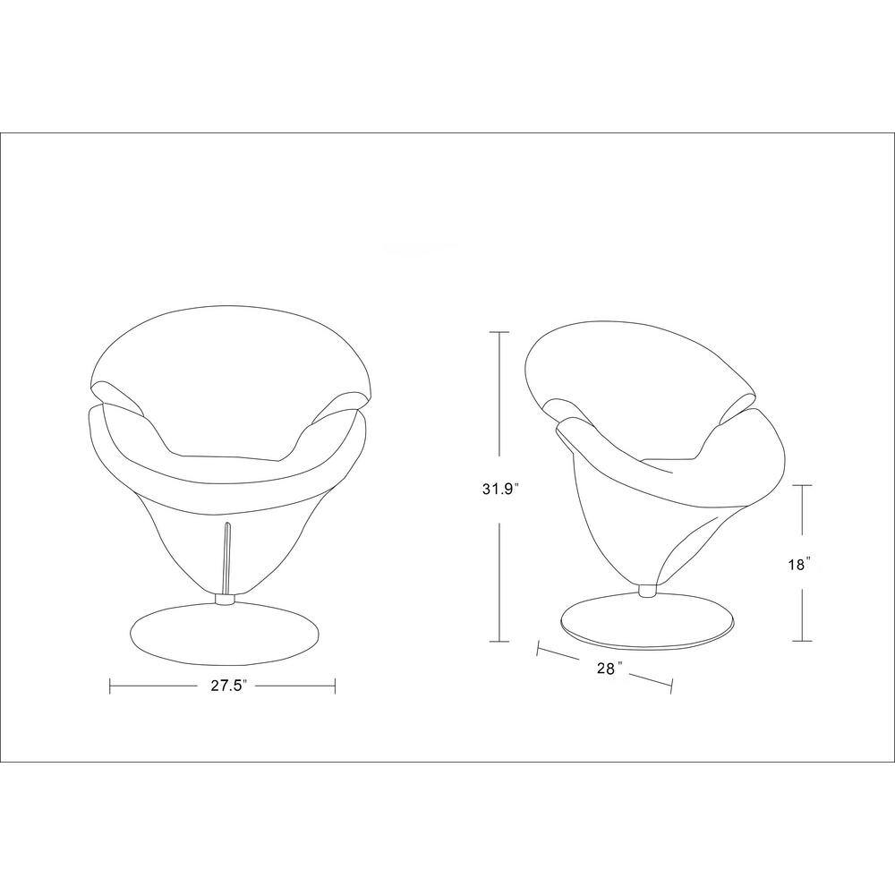 White Velvet Barrel Swivel Accent Chair with Metal Base