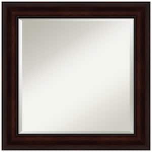 Coffee Bean Brown 25 in. H x 25 in. W Framed Wall Mirror