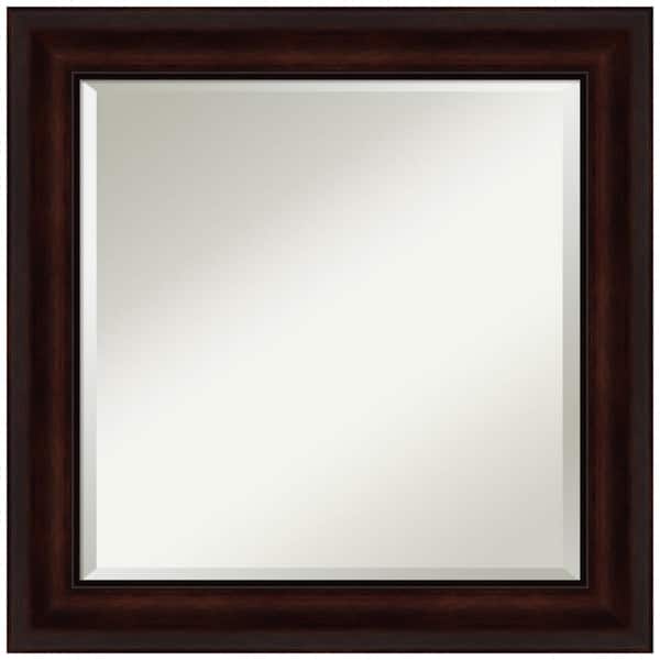 Amanti Art Coffee Bean Brown 25 in. H x 25 in. W Framed Wall Mirror