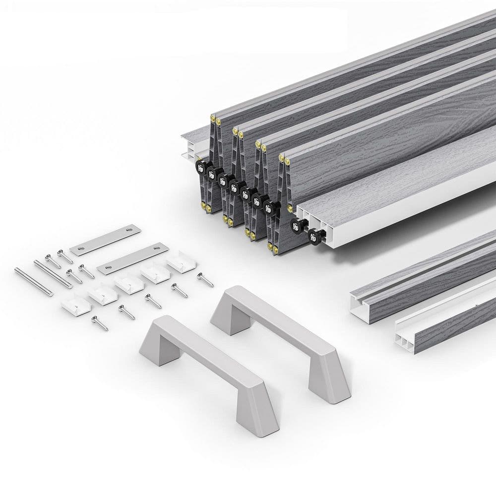 32 in. x 80 in. Gray Finished PVC Interior Folding Accordion Door with Hardware Kit price history on PriceWatchPro