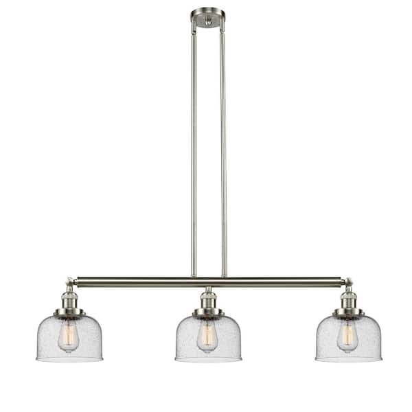 Innovations Bell 3-Light Brushed Satin Nickel Island Pendant Light with ...